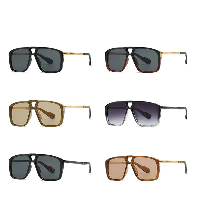 Retro Double Bridge Pilot Sunglasses