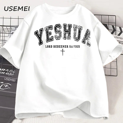 Vintage Yeshua Tshirt Christian Yeshua T Shirt Religious Aesthetic Faith Clothing Jesus Bible Verse T-shirt Men Women Clothing
