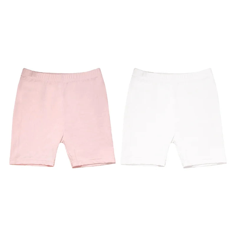 2Pcs Kids Girls Solid Color Cotton Leggings Safety Shorts