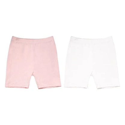 2Pcs Kids Girls Solid Color Cotton Leggings Safety Shorts