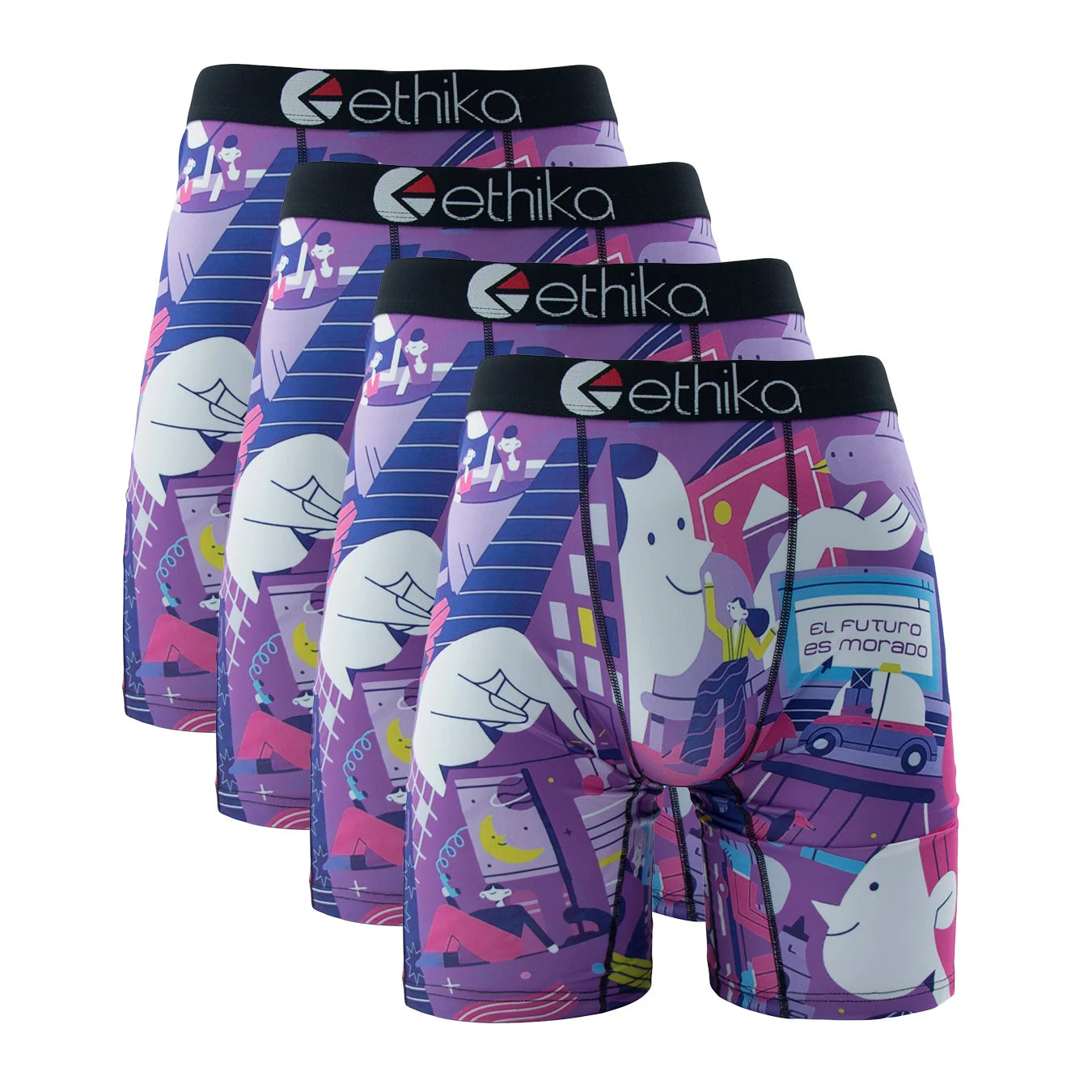 ETHIKA Men’s Printed Boxer Shorts – 4-Pack