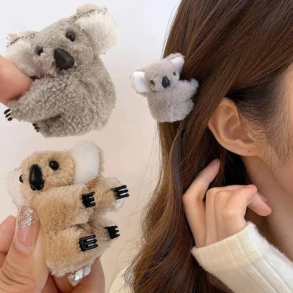 Cute Fluffy Super Plush Koala Bear Hair Clip