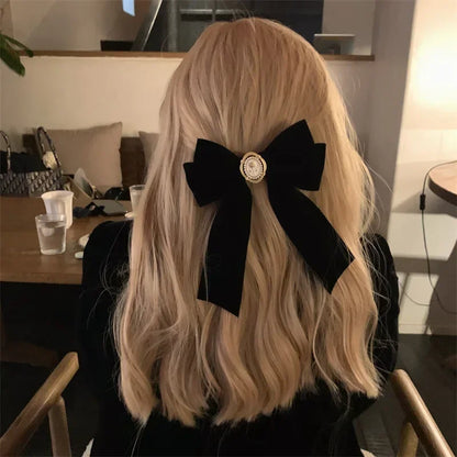 Elegant Velvet Bow Hair Clip for Women