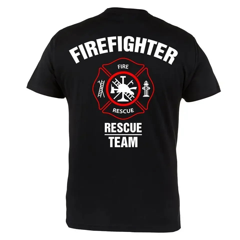 Firefighter Rescue Team T-Shirt | Men’s Casual Cotton Short Sleeve Tee