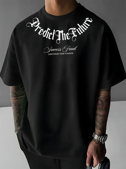 Men’s Cotton Letter Print Casual T-Shirt