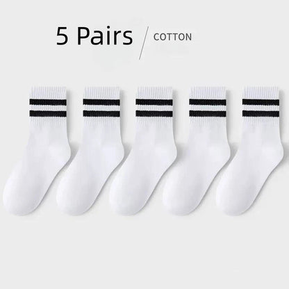 Horetong 5 Pairs Cotton Student Sport Socks