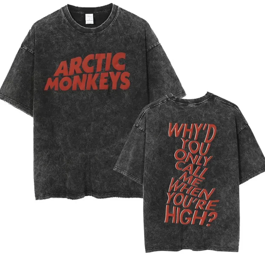 Retro Rock Arctic Monkeys Music Album Graphic T-Shrit Men&