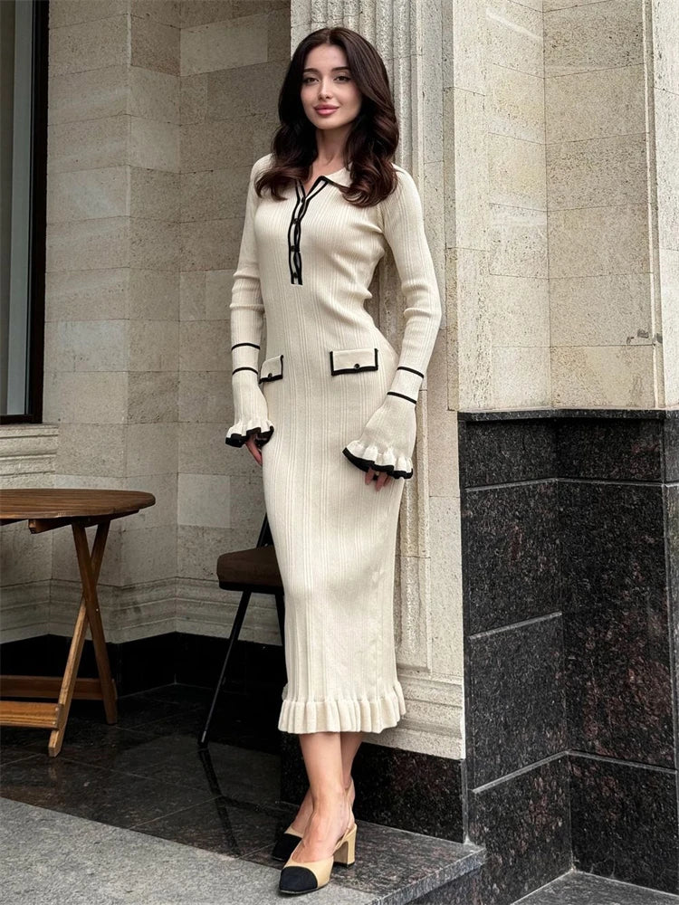Tossy Ruffled Fashion Knit Dress