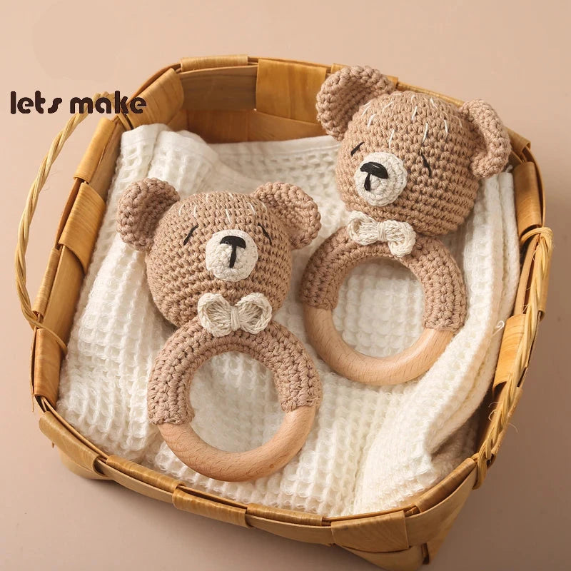 Crochet Animal Bear Rattle Toy
