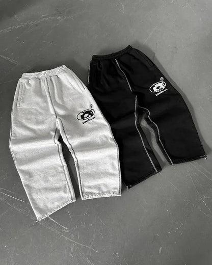 Man Y2k Pants Joggers Men Streetwear Embroidered Pink Long Sweatpants Cargo Clothing Casual Police Trousers American Harajuku