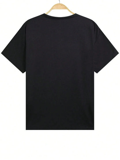 Men’s Summer 100% Cotton Casual Graphic T-Shirt | Breathable Loose Fit Short Sleeve Tee