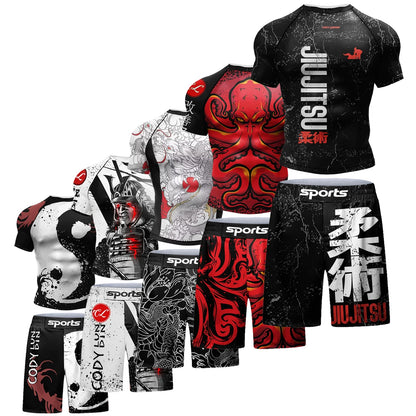 Two-Piece Sportswear Set – Rashguard &amp; MMA Shorts