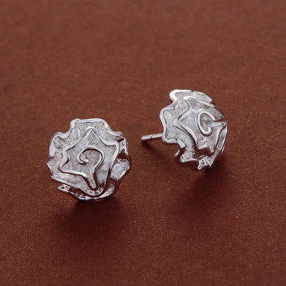 Sterling Silver Heart Stud Earrings for Women
