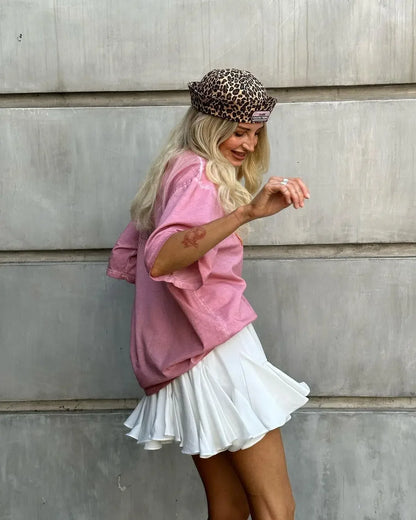 Summer White Ruffle Mini Skirt | High Waist Vintage Tennis Style