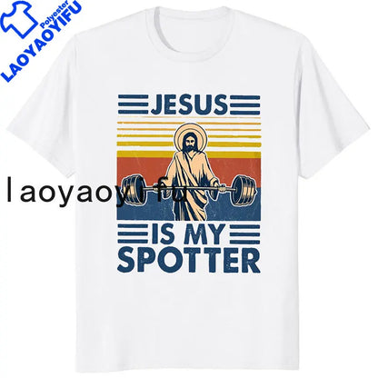 Retro Vintage Jesus Christ Gym T Shirts Men Pure Christian Faith Tee Top Short Sleeved Funny Printed Graphic Tshirt Gift