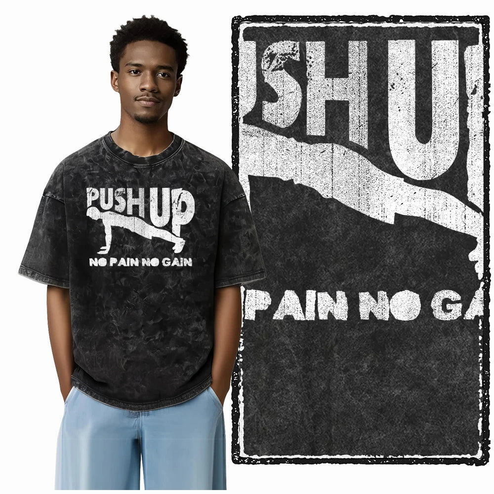 Bodybuilding Acid-Washed Graphic T-Shirt | Vintage Streetwear Unisex Tee