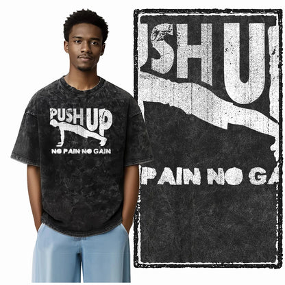 Bodybuilding Acid-Washed Graphic T-Shirt | Vintage Streetwear Unisex Tee