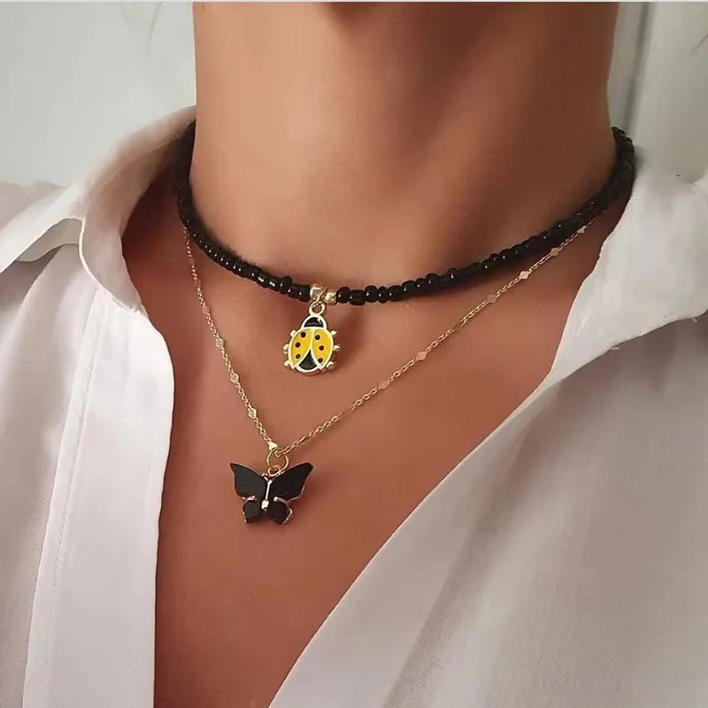 Bohemian Multilayer Handmade Beads Necklace with Heart