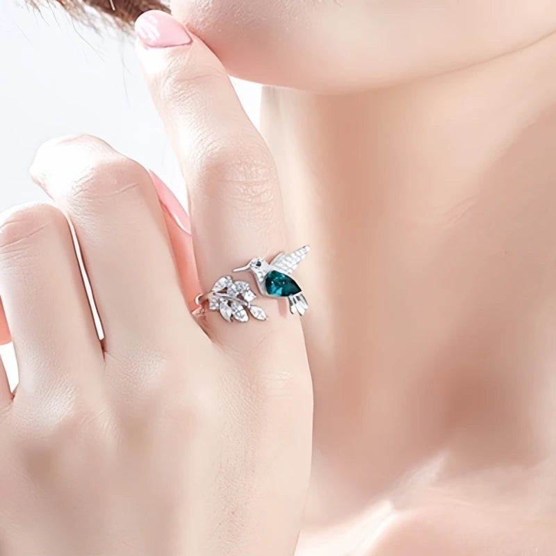 Elegant Blue Stone Adjustable Ring