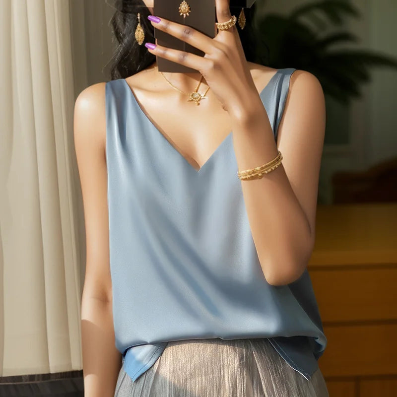 New Lce Silk Satin Camisole Women&