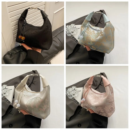 Embroidered Chinese Style Canvas Handbag