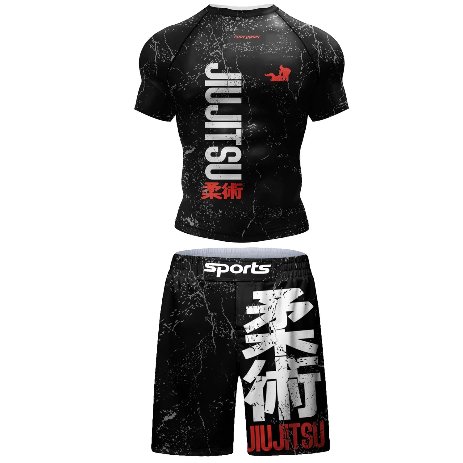 Two-Piece Sportswear Set – Rashguard &amp; MMA Shorts