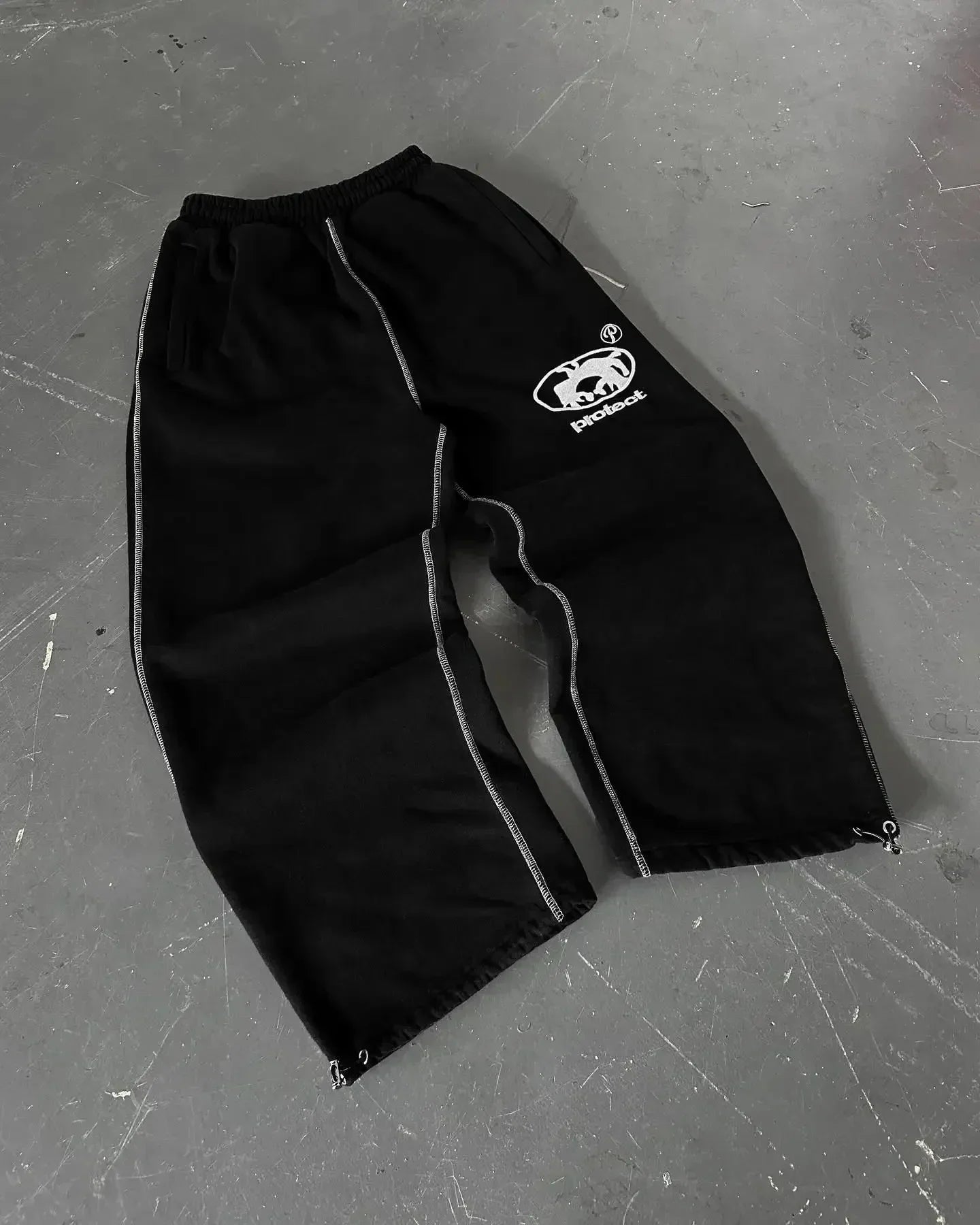 Man Y2k Pants Joggers Men Streetwear Embroidered Pink Long Sweatpants Cargo Clothing Casual Police Trousers American Harajuku