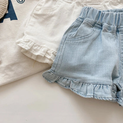 Children’s Ruffle Denim Shorts