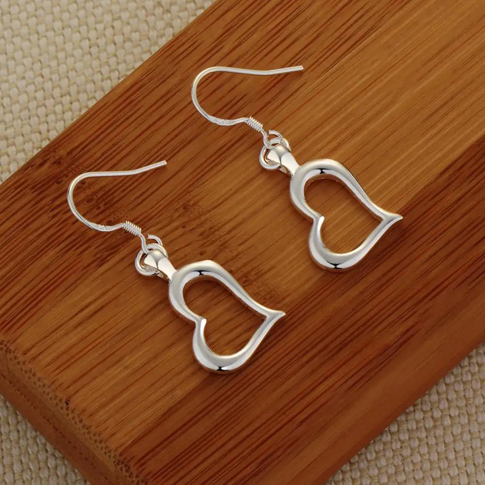 Sterling Silver Heart Stud Earrings for Women
