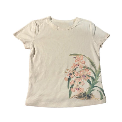 Vintage Y2K Baby Tee – Graphic Print Crop Top