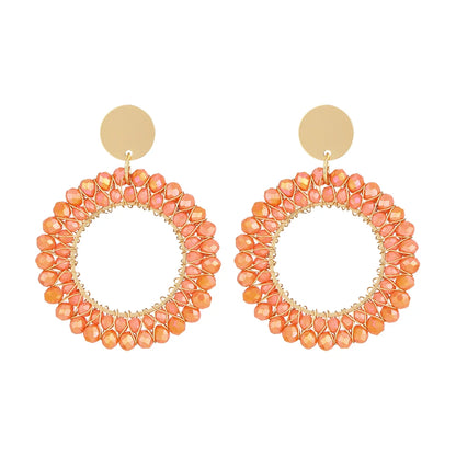 INKDEW Round Shape Drop Earrings for Women
