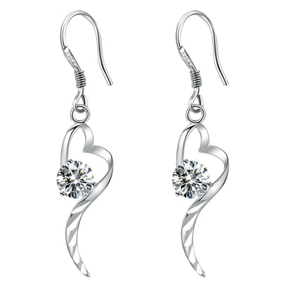 Sterling Silver Heart Stud Earrings for Women