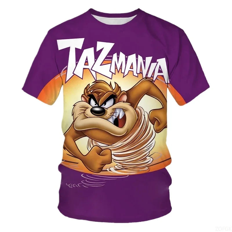 Summer New Trendy 3D Anime Monster Animal Dog Personalized Printed Comfortable Casual Round Neck Short Sleeved T-shirt