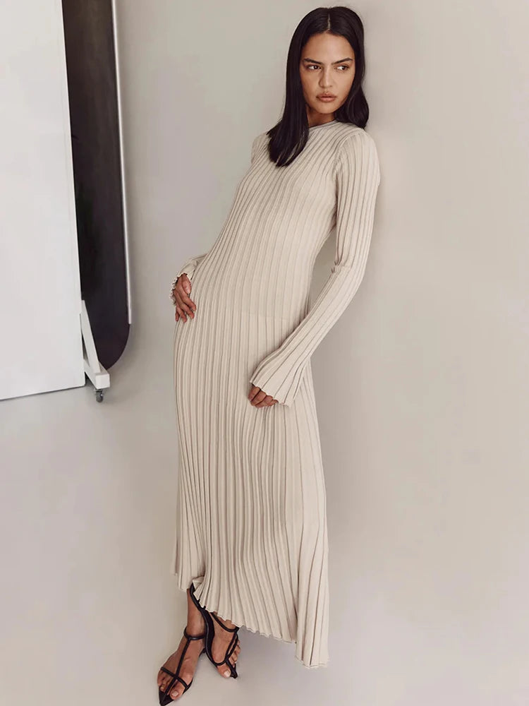 Tossy Lace-Up Knit Maxi Dress for Women