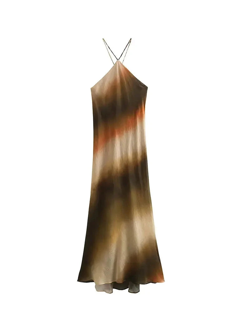 TRAF Summer Stylish Fish Tail Hem Midi Dress