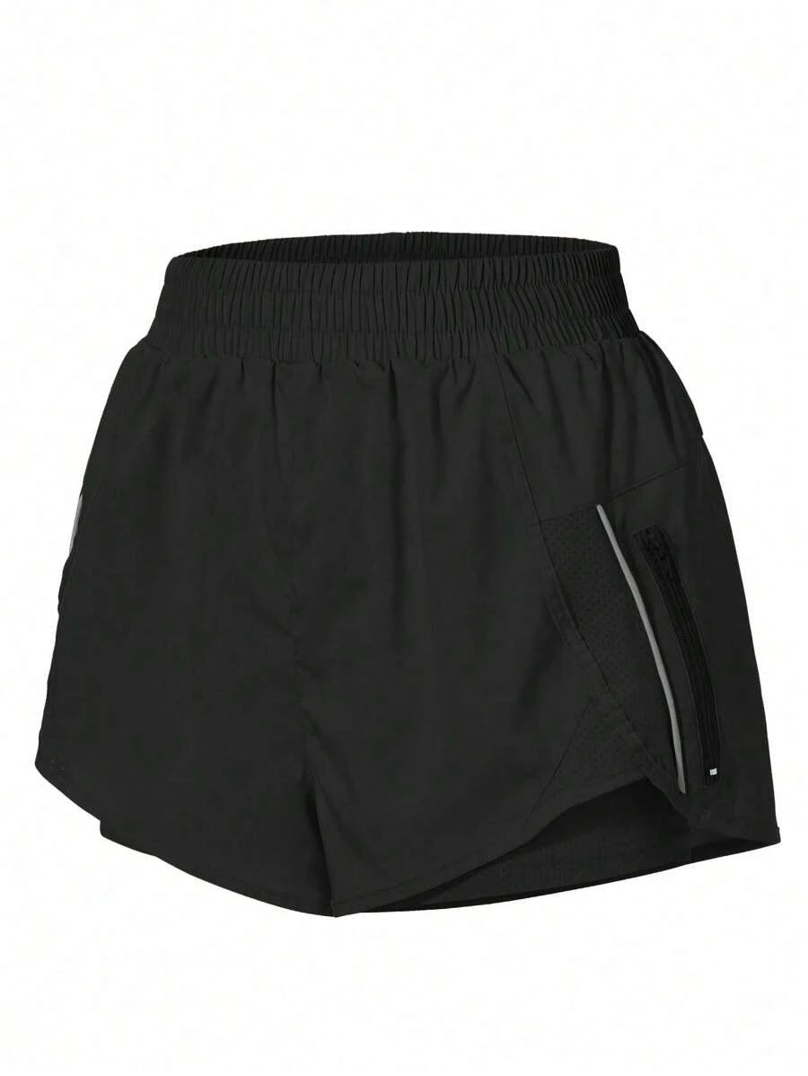 Unisex Running Sports Shorts with Zipper Pockets | Elastic Waist Activewear