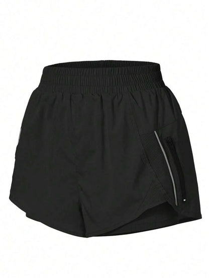 Unisex Running Sports Shorts with Zipper Pockets | Elastic Waist Activewear