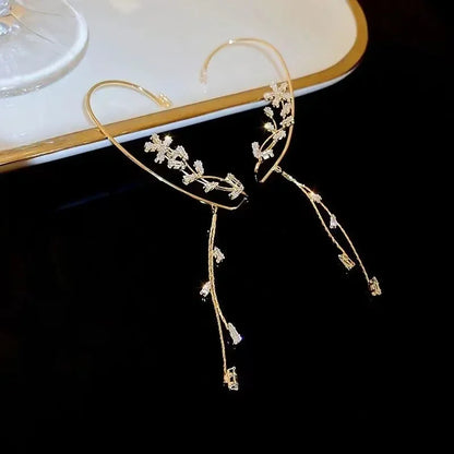 Zircon Butterfly Tassel Ear Cuff for Women