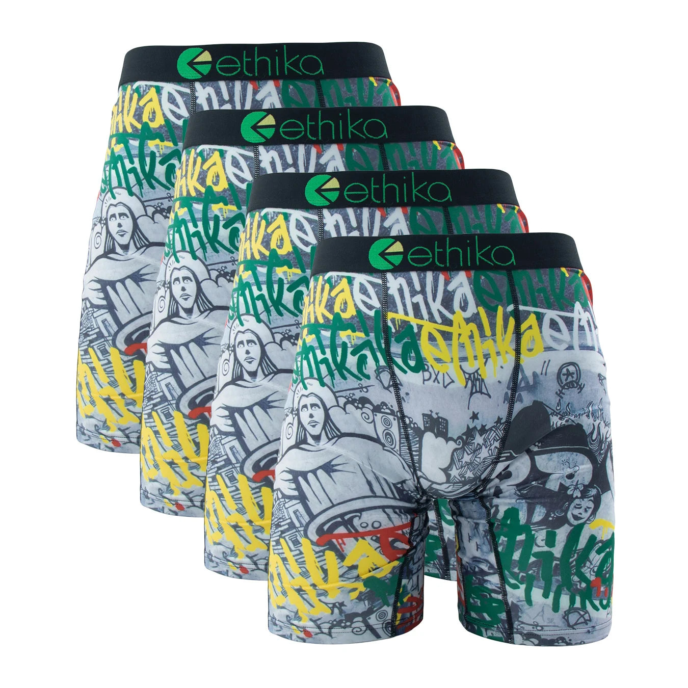 ETHIKA Men’s Printed Boxer Shorts – 4-Pack