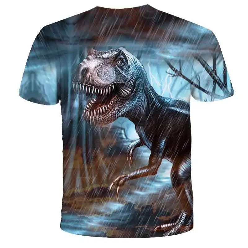 Kids Dinosaur Cartoon T-Shirt | Baby Boys &amp; Girls Summer Short Sleeve Tee