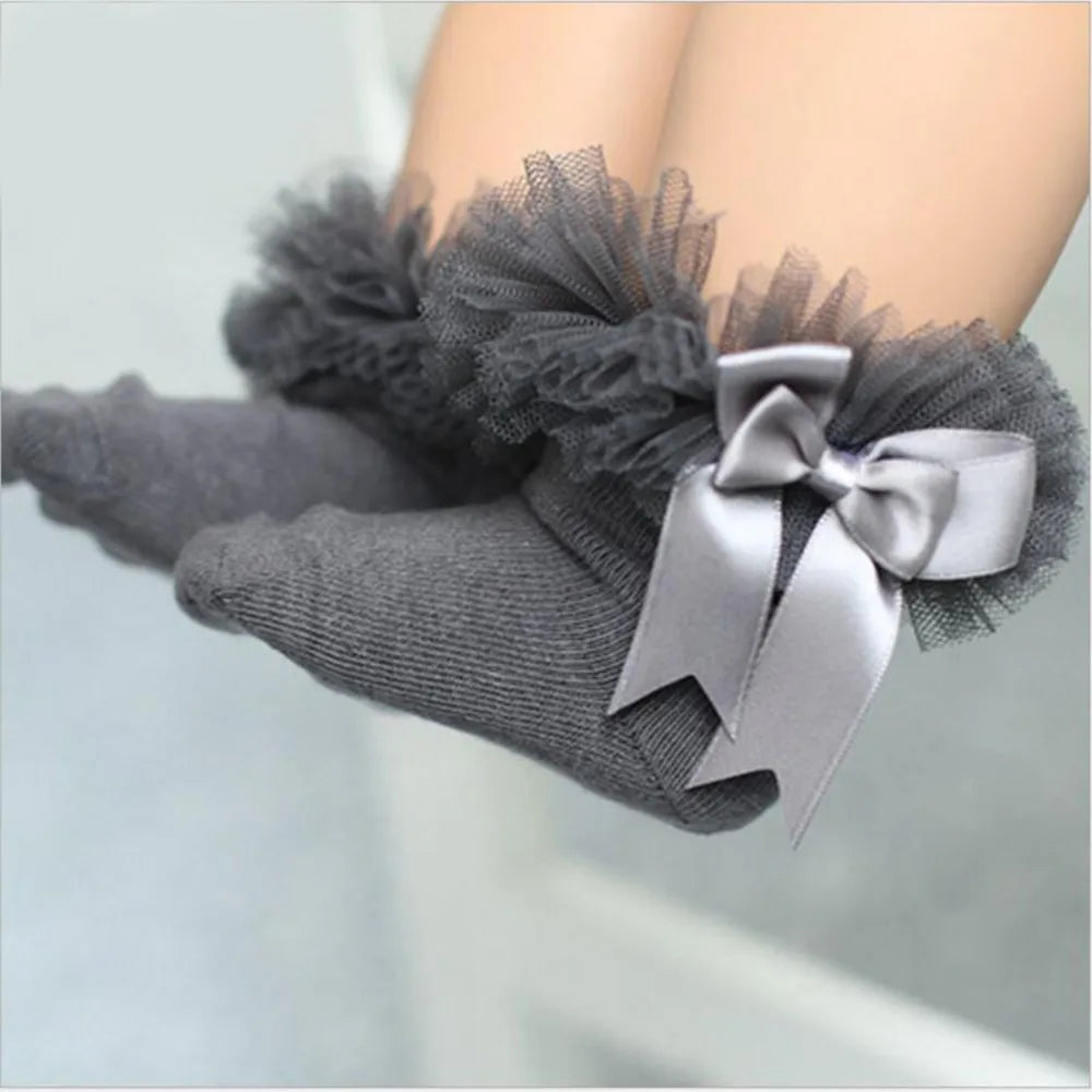 Princess Tutu Lace Ruffle Ankle Socks for Girls (0–6Y)