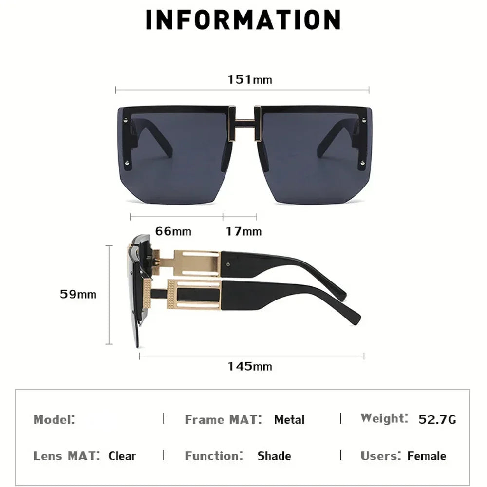 Rimless Square Sunglasses for Women
