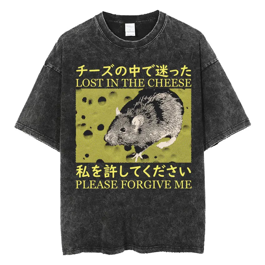 Retro Frog Print Oversized T-Shirt | Funny Japanese Style Tee
