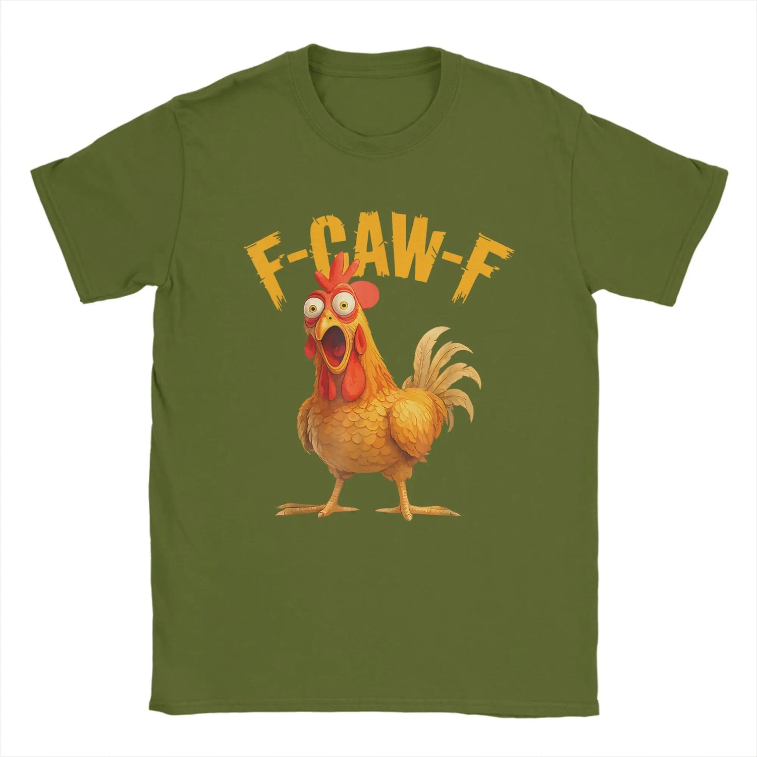 Funny F Caw F Chicken FCAWF T-Shirt | Men’s 100% Cotton Graphic Tee