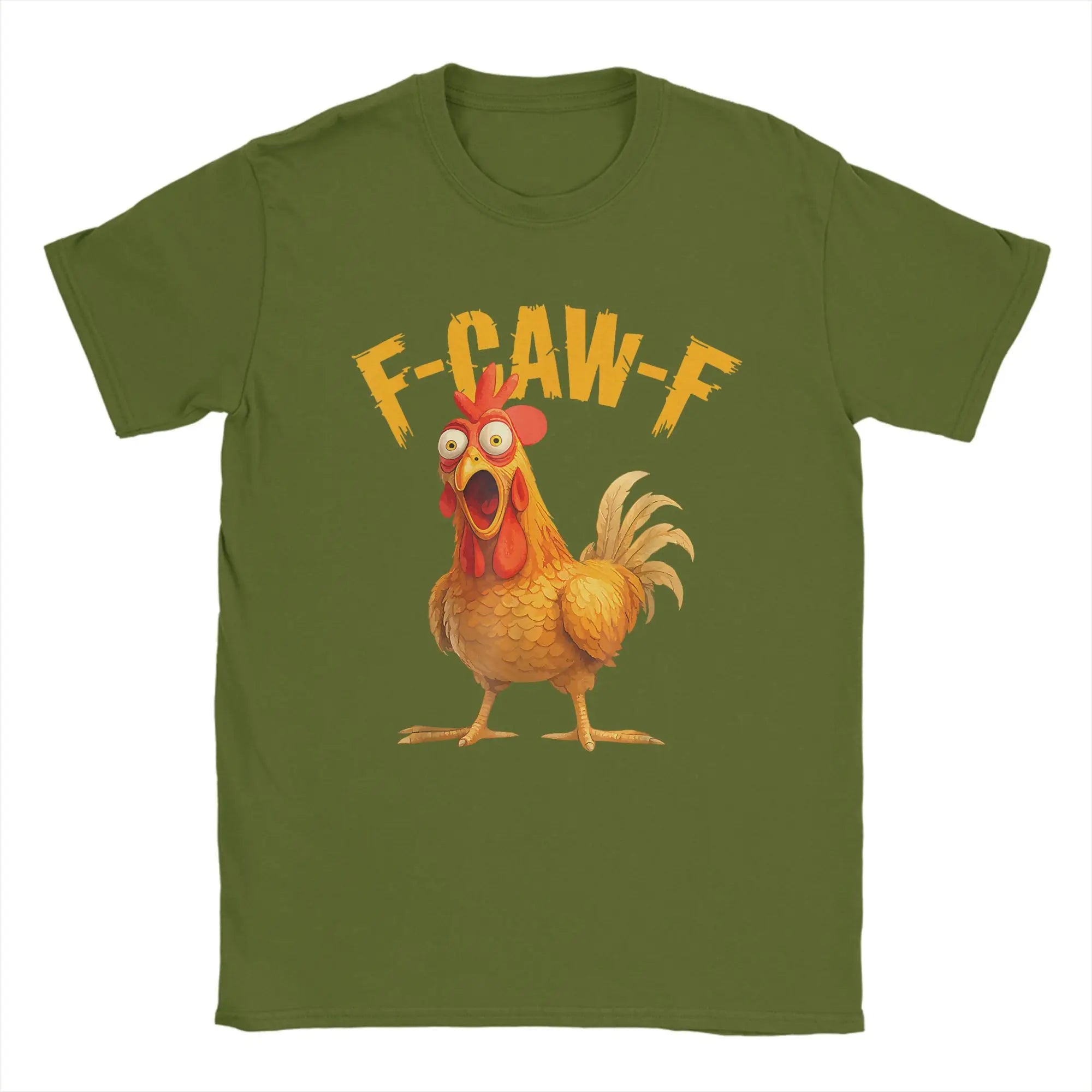 Funny F Caw F Chicken FCAWF T-Shirt | Men’s 100% Cotton Graphic Tee