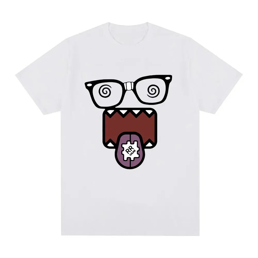Fashion Kawaii Oversized Men T Shirt Pattern Y2K Cotton Print Round Neck Loose T-shirt Summer Women&