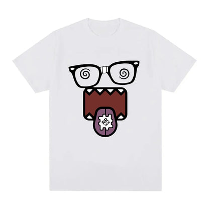 Fashion Kawaii Oversized Men T Shirt Pattern Y2K Cotton Print Round Neck Loose T-shirt Summer Women&