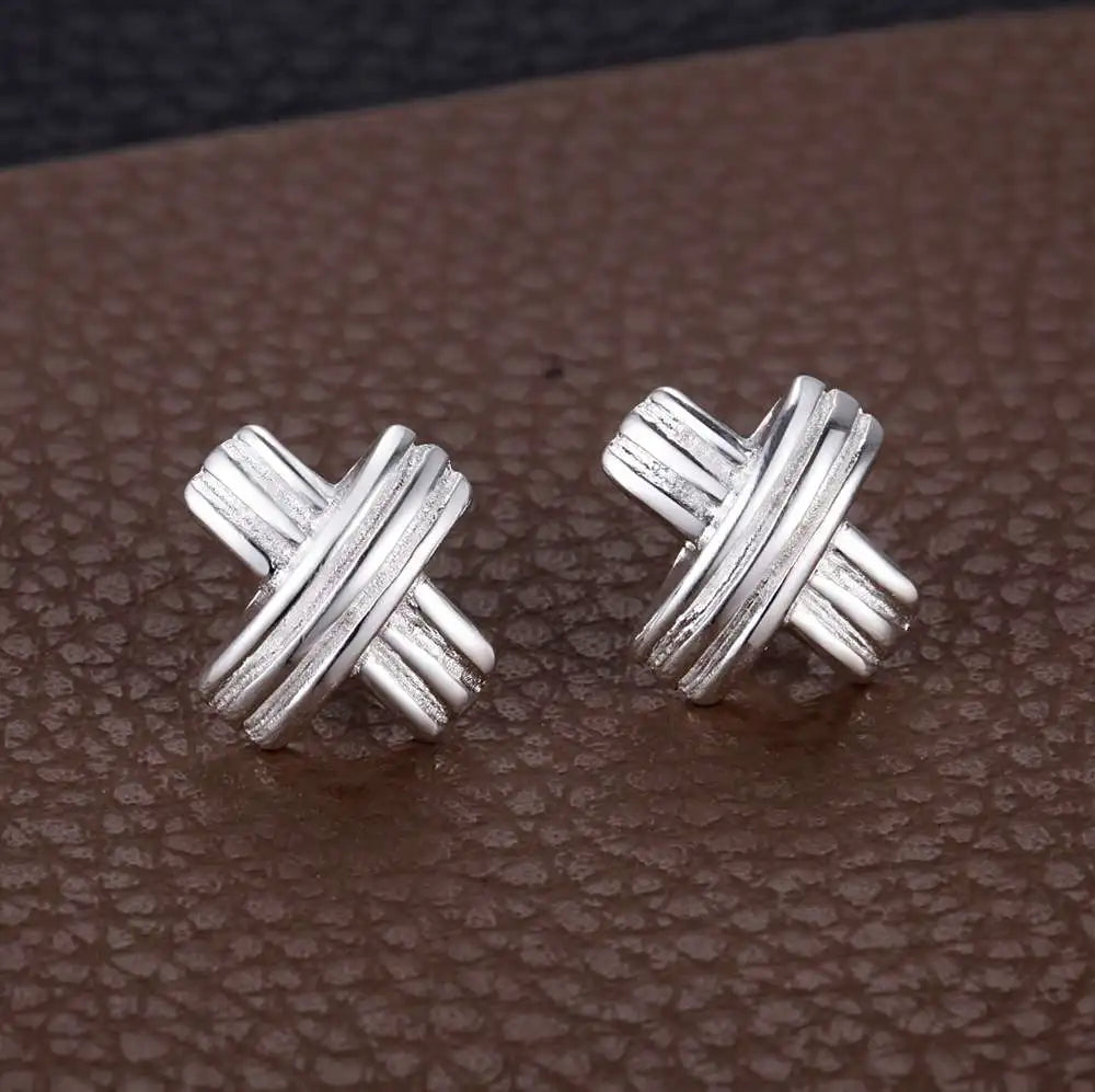 Sterling Silver Heart Stud Earrings for Women