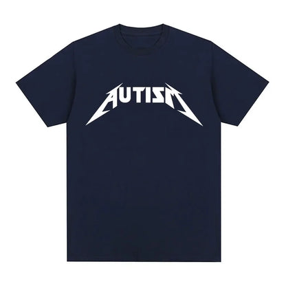 Autism Metal Rock Meme T-Shirt | Oversized Hip Hop Streetwear Unisex Tee