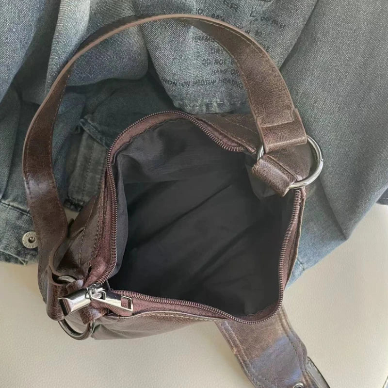 Vintage PU Shoulder Bag – Y2K Armpit Style